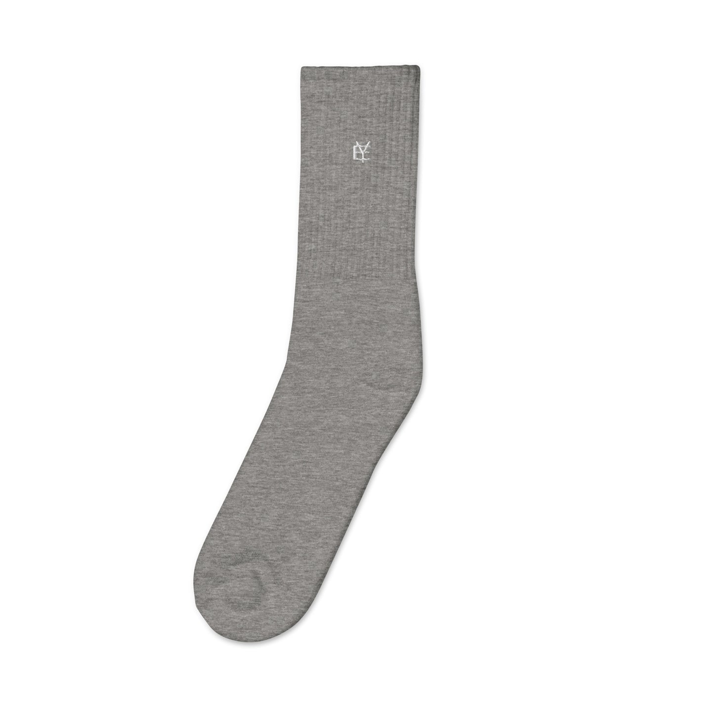 "THE EVERYDAY'S" - UNISEX EMBROIDERED SOCKS - BLACK / GREY