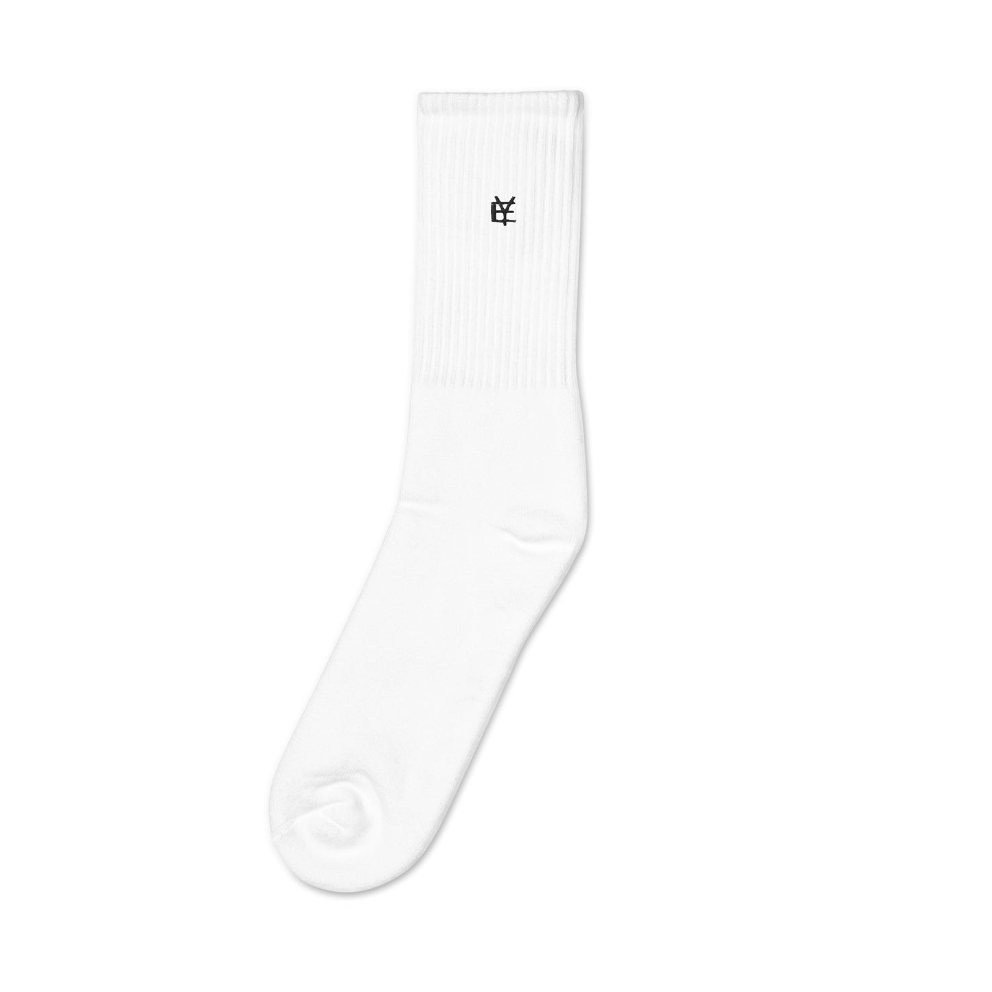 "THE EVERYDAY'S" - UNISEX EMBROIDERED SOCKS - WHITE